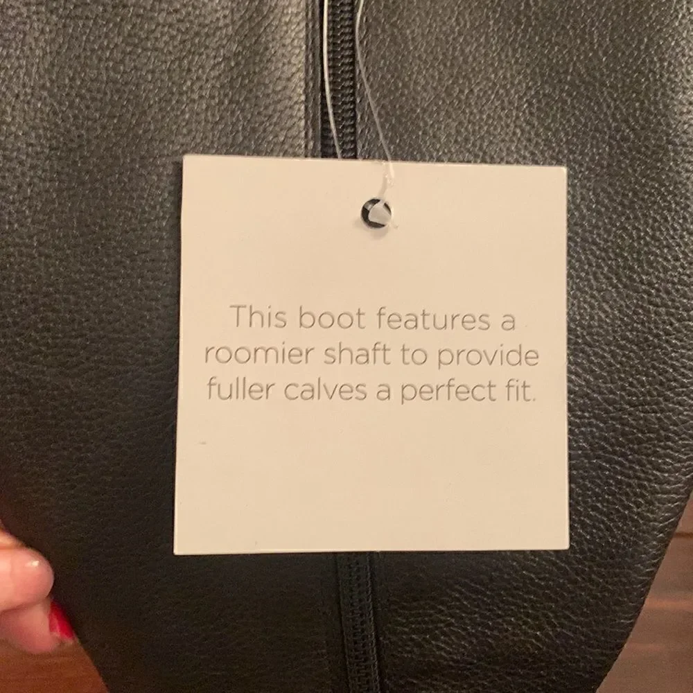 Naturalizer Women’s Jackie leather tall riding  wide calf black boot size 5, NIB